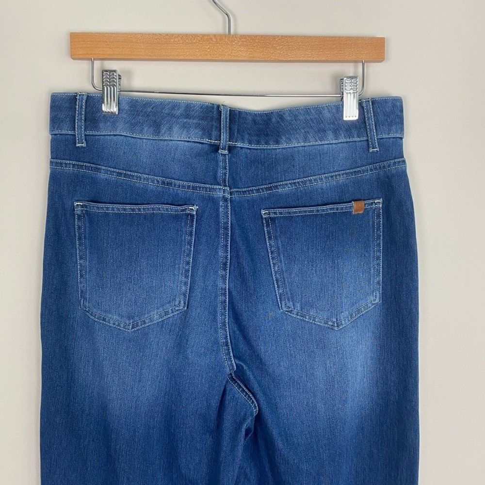 Halara High Waisted Pull On Denim Pants Jeans Large Straight Leg Stretch Blue - Picture 3 of 6